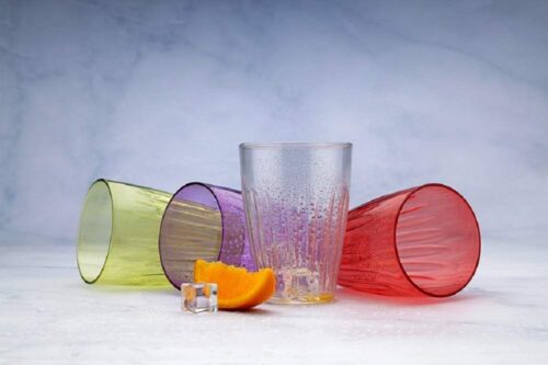 Colorful Classic Plastic Glass 6 Pieces Unbreakable Stylish Transparent Water Glass / Plastic Glass Set 300 Ml (Multicolor)