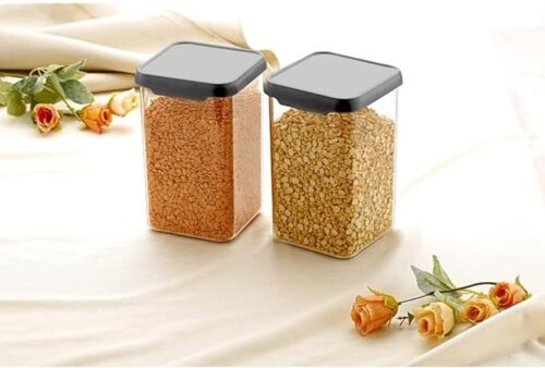 Airtight Plastic Square Storage Containers Set (1100ML – 6 Pcs)