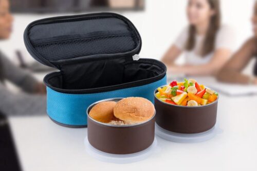 2 in 1 Lunch Box (2 Container 300ML )(Pack Of 1)